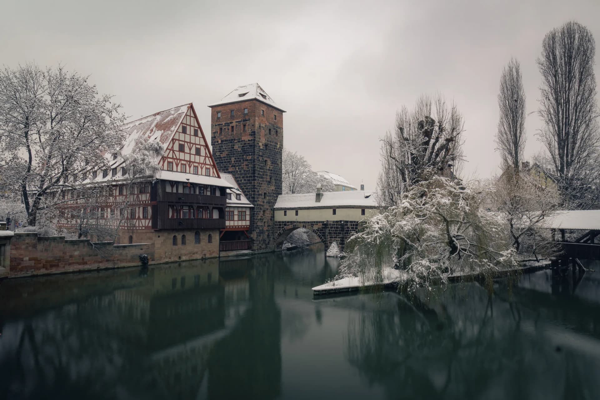 Henkersteg in Nürnberg an einem Wintertag