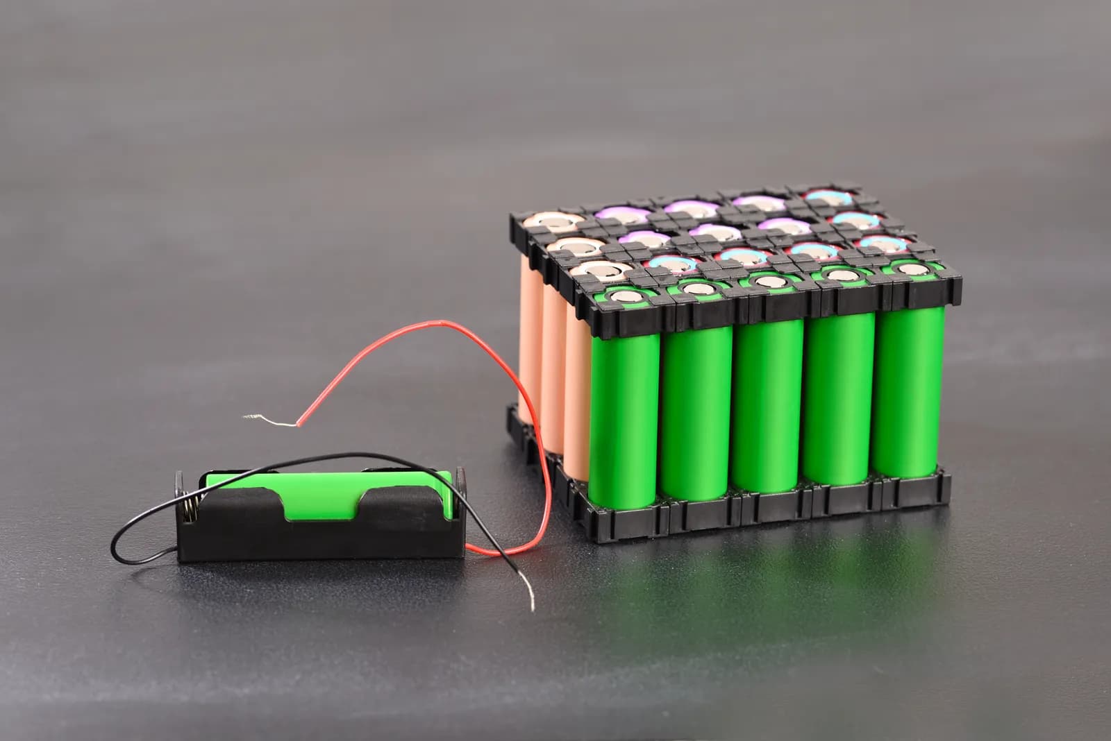 Akku tiefentladen – Lithium-Akkupack als Symbol für die Prüfung von Zellen